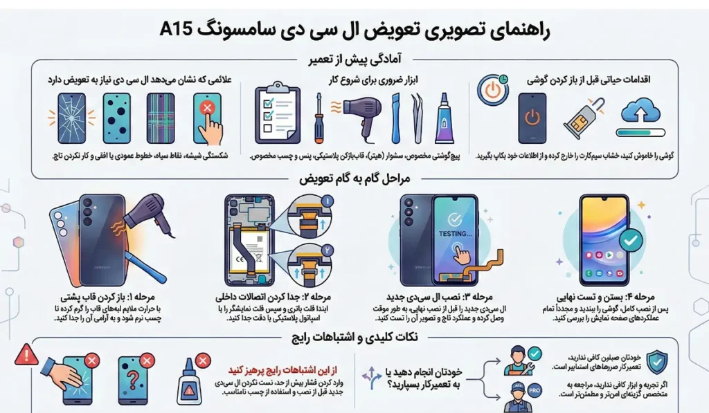 اینفوگرافی تعویض گوشی سامسونگ 24آ